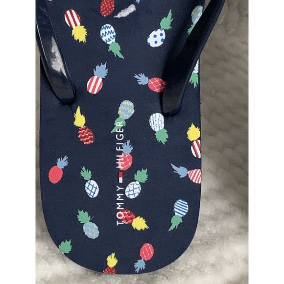 NWT Women’s sandals Size 9 Tommy Hilfirger Bleigh-C mini pineapples Dark Blue - Picture 6 of 12